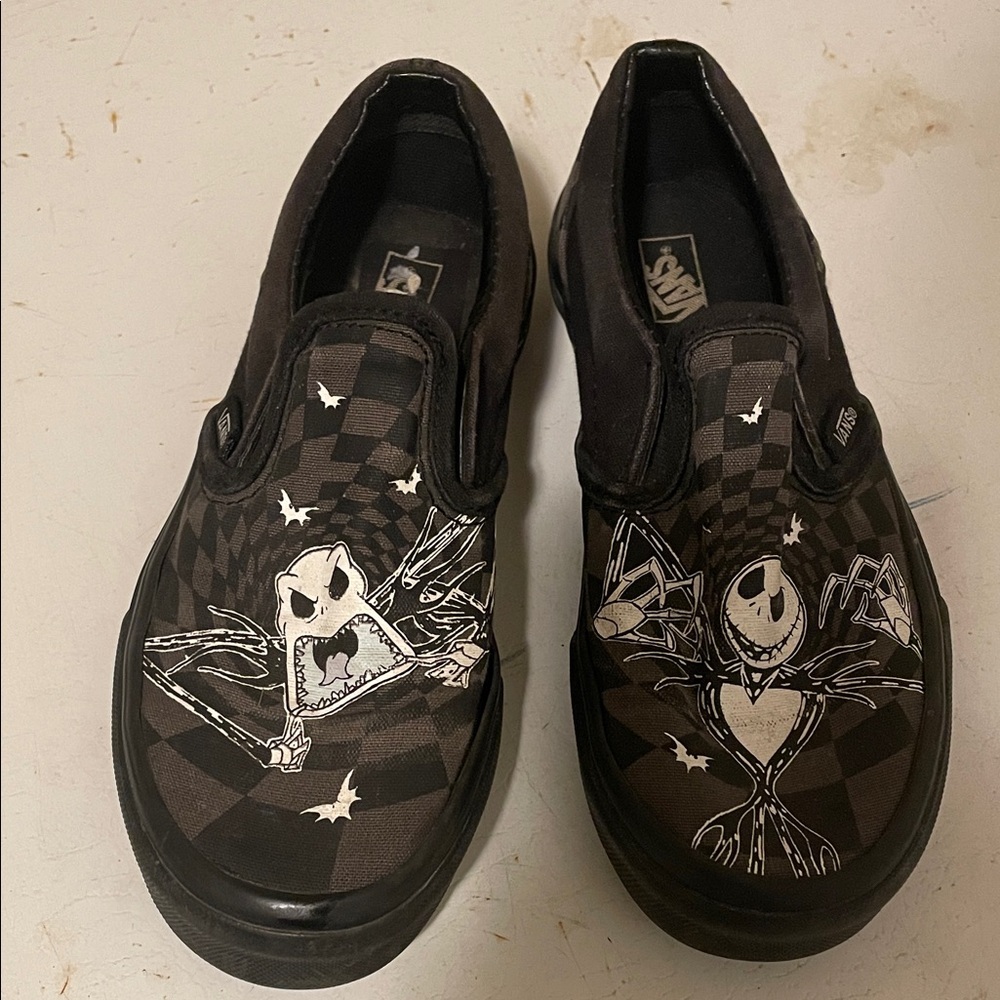 Vans Kids Black and White Graphic Slip-On Sneakers